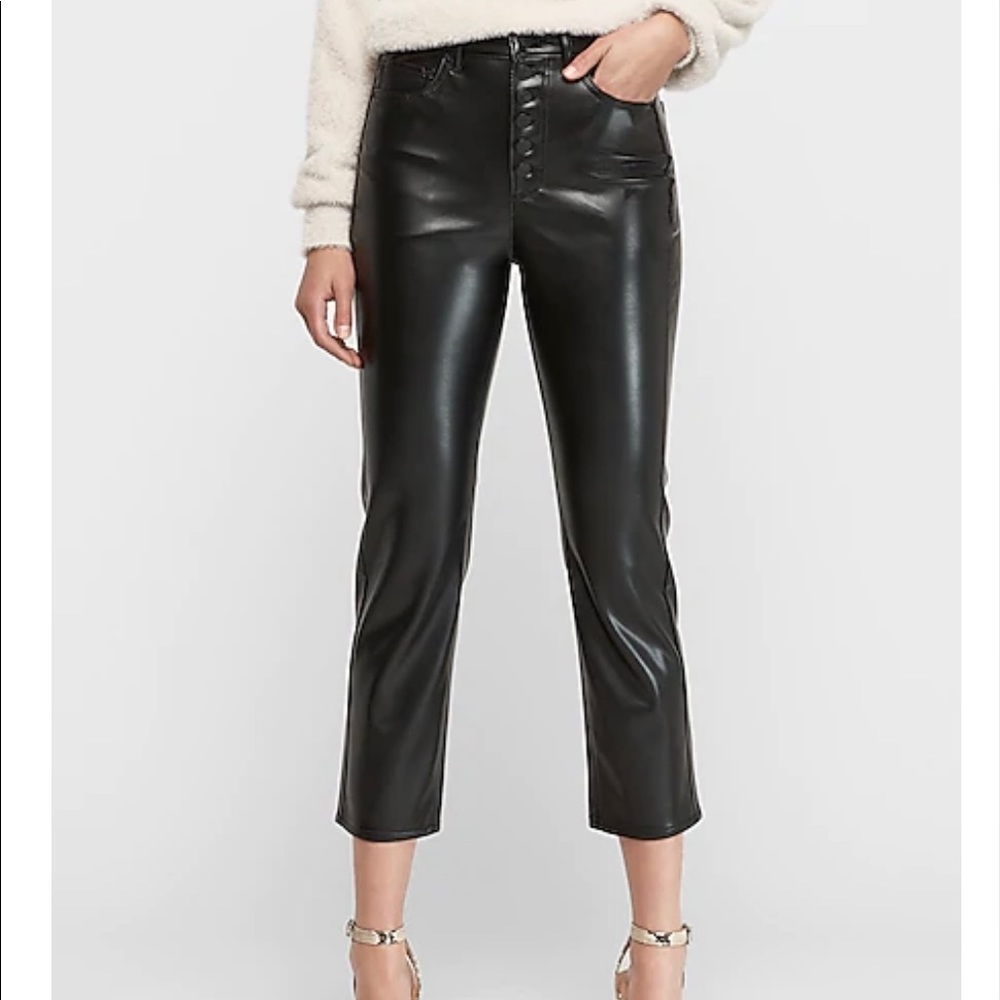 High Waist Faux Leather Pants